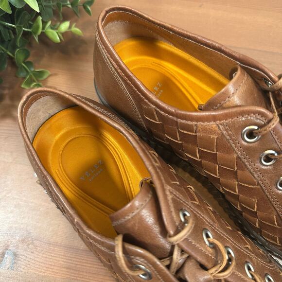 Velez Women's Brown Leather Artisan Platform Sneakers Size 8 - Picture 7 of 9